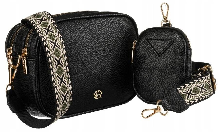 listonoszka damska ze skóry ekologicznej z odpinaną portmonetką