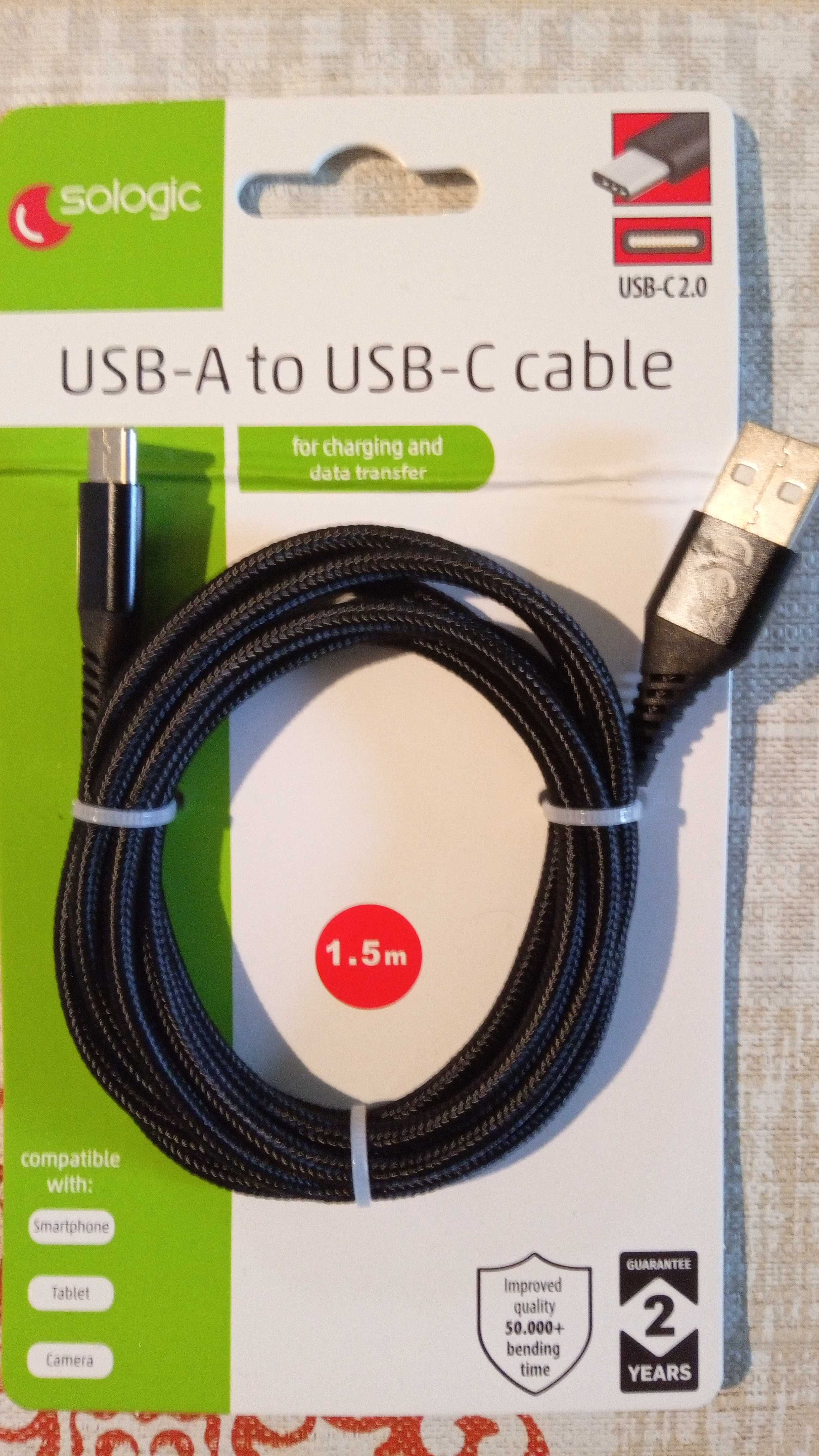 Ładowarka USB 5V 1A + kabel USB C 1.5 metra