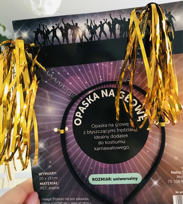 impreza opaska na głowę z błyszczącymi frędzlami dodatek do kostiumu