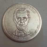 Монета  16 й  - президент  США.