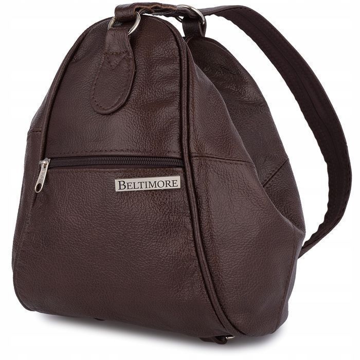 Plecak damski skórzany torebka elegancki regulowany brązowy na miasto