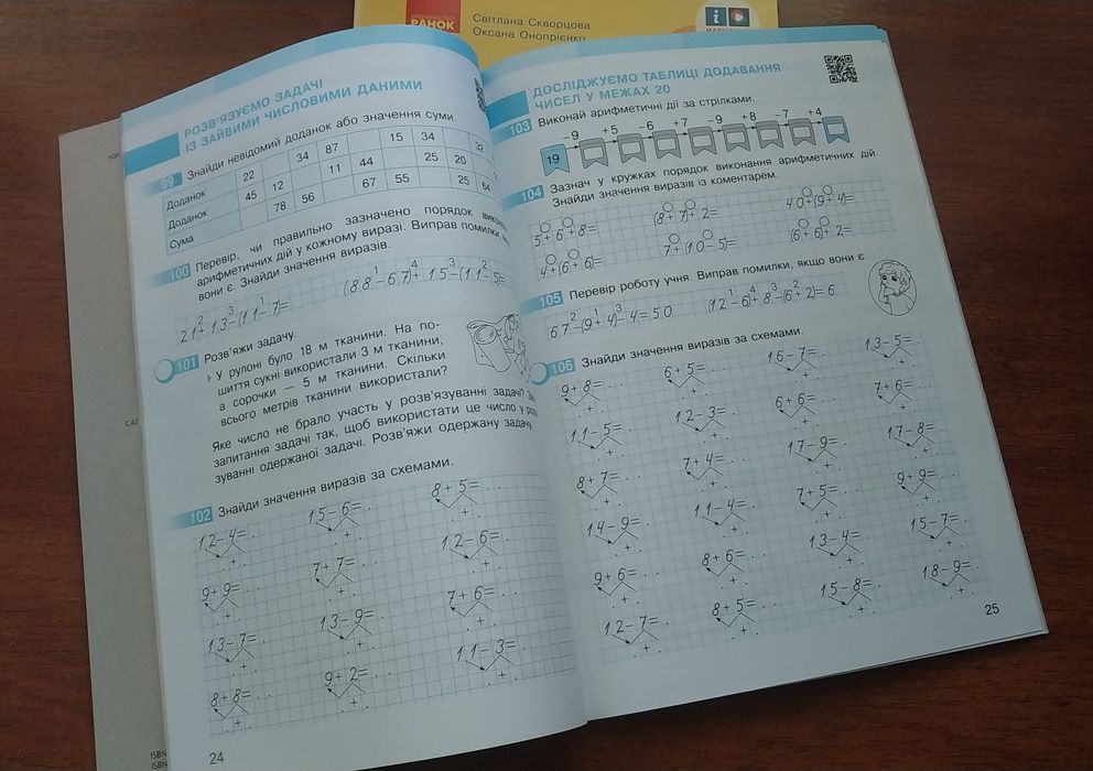 Нова Математика робочий зошит 1 2 ч НУШ Скворцова Онопрієнко комплект