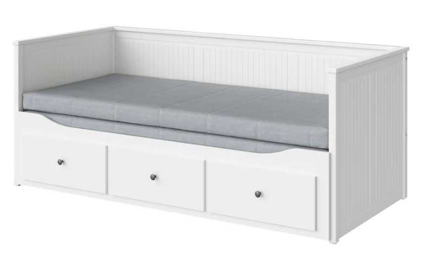 Cama individual / dupla c/3 gavetas / 2 colchões, branco