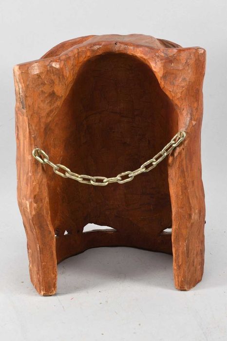 Rzeźba w drewnie sygnowana C. FASSI – UNIKATOWE dzieło SZTUKI LUDOWEJ