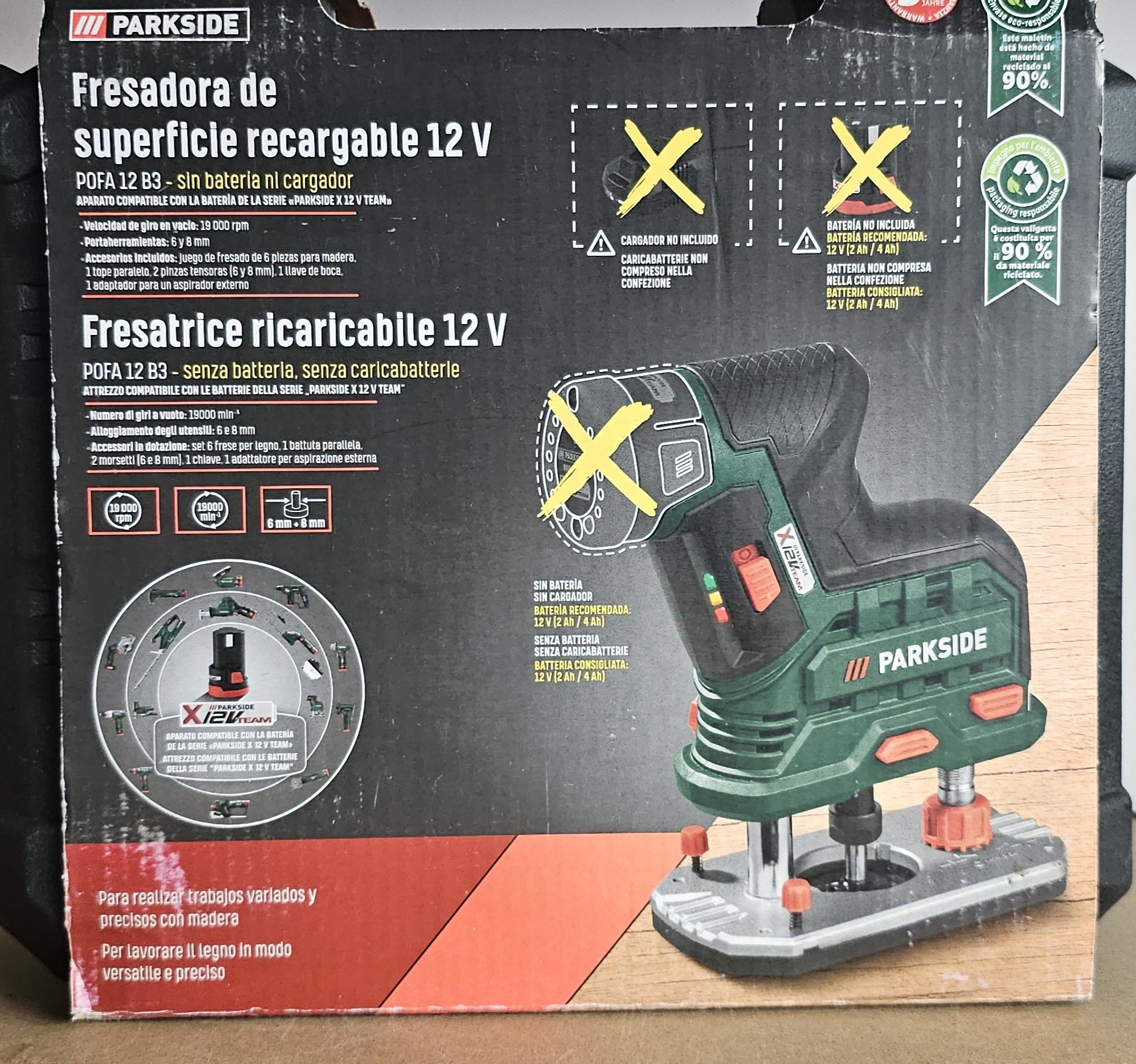 Frezarka górnowrzecionowa Akumulatorowa Parkside POFA 12 B3