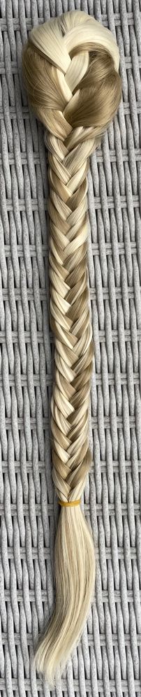 Premium Ultra włosy doczepiane, blond pasemka, długi warkocz ( 472 )