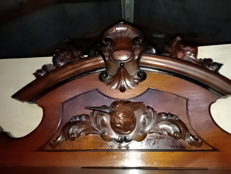 Piękna komoda z nadstawką orzechowa antyk secesja