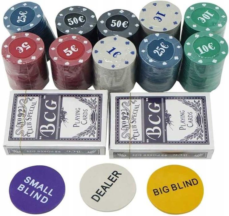 ZESTAW Do Gry w POKERA Żetony 200 SZT Karty Mata