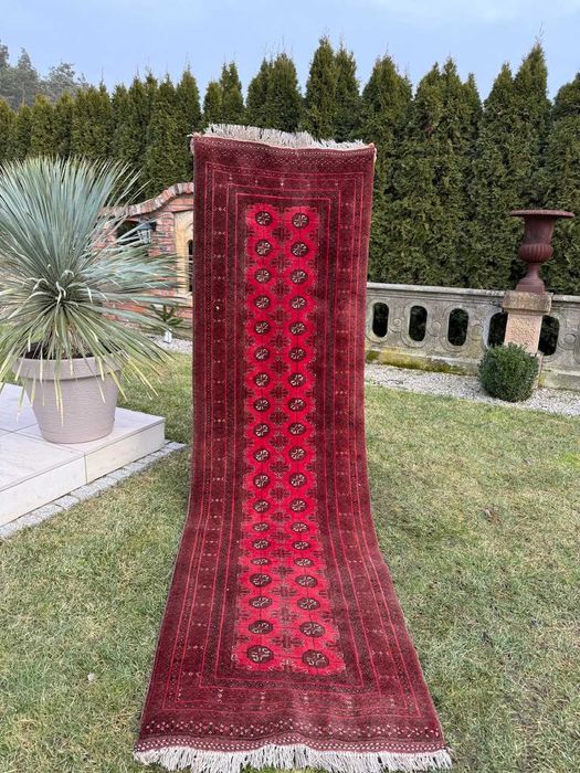 Afgan r.tkany chodnik dywan afgański Art Deco design 300x85 gal 10 tyś