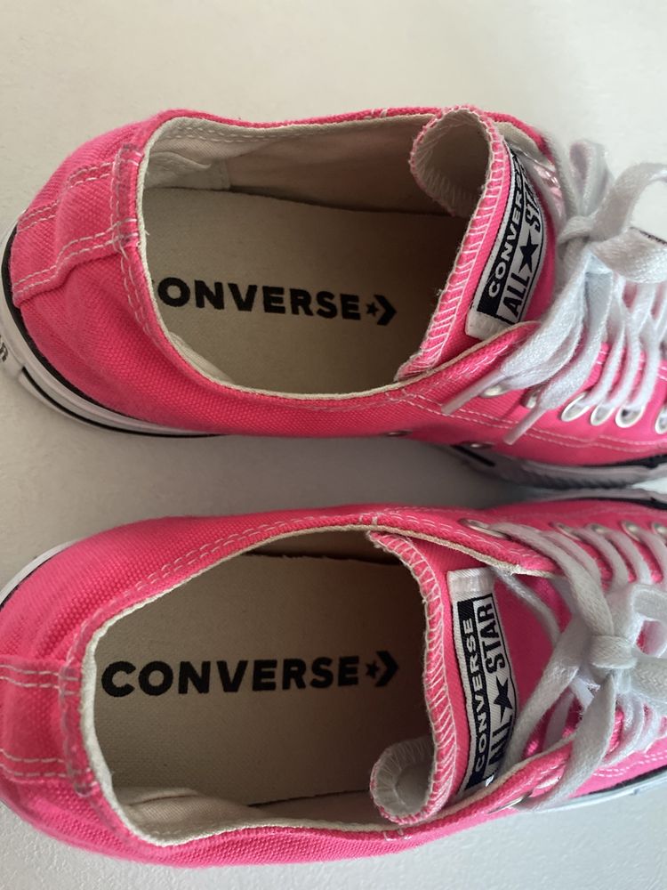 Neon pink Converse, jak nowe, na platformie, rozmiar 38