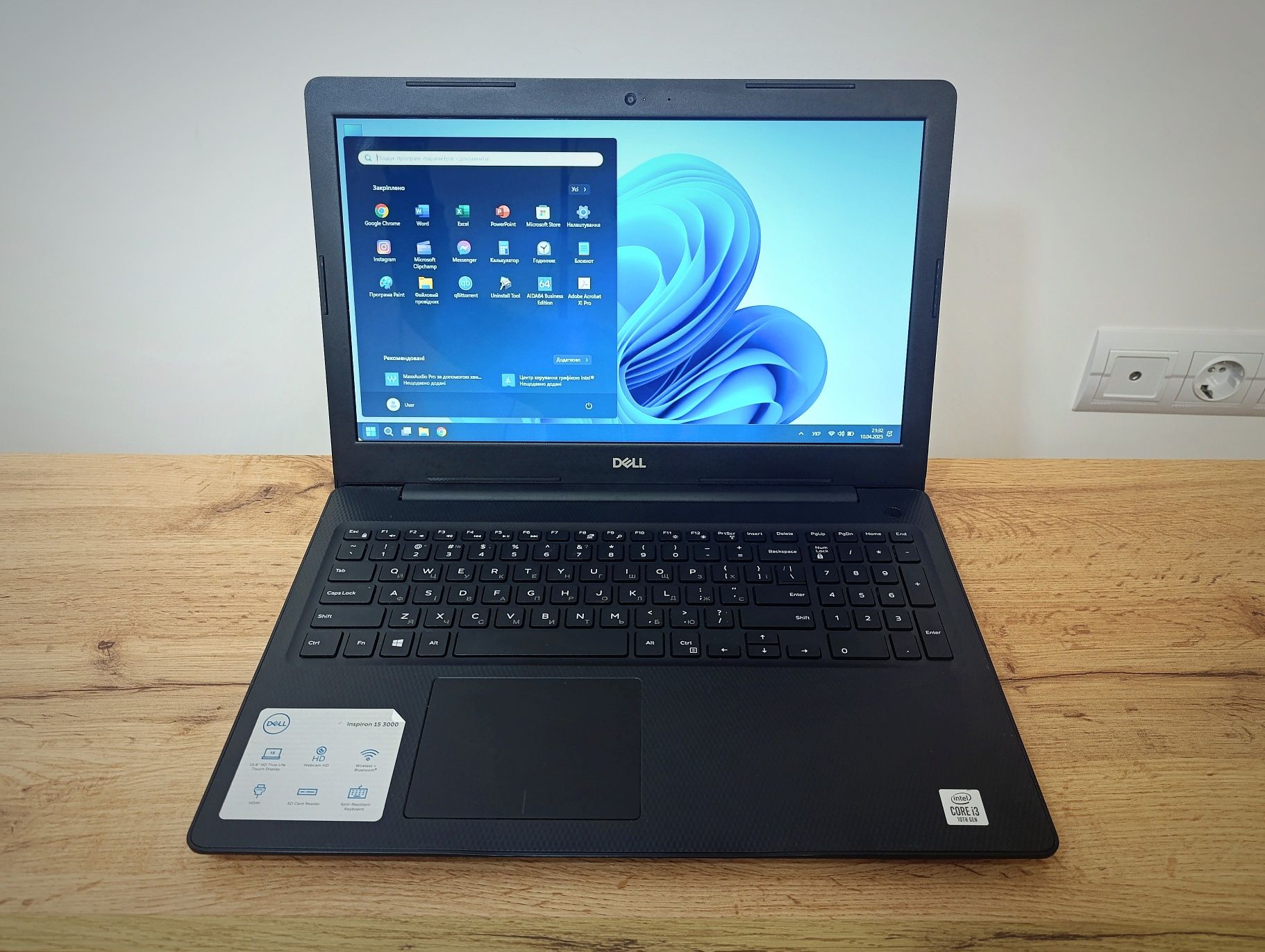 15'6 Сенсорний Dell Inspiron 3593/i3-1005G1/8GB DDR4/SSD+HDD/АКБ 3 год