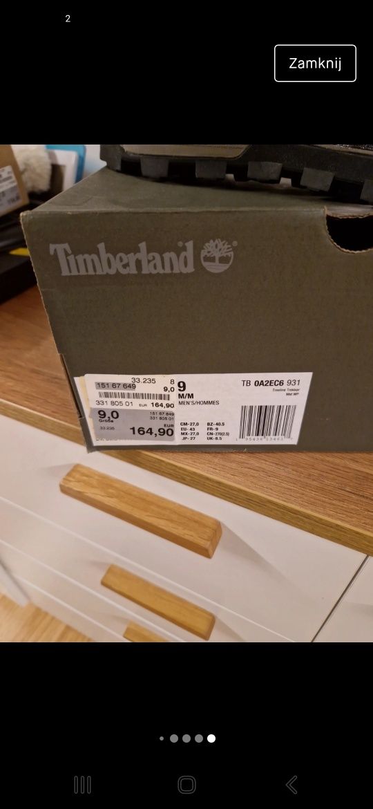 Botki trapery Timberland 43