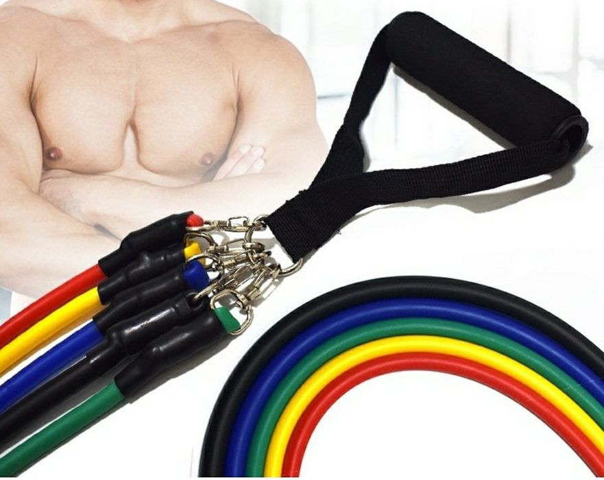 Набор трубчатых эспандерОв 5шт. трубок Резинки жгутов 10в1 резиновых
