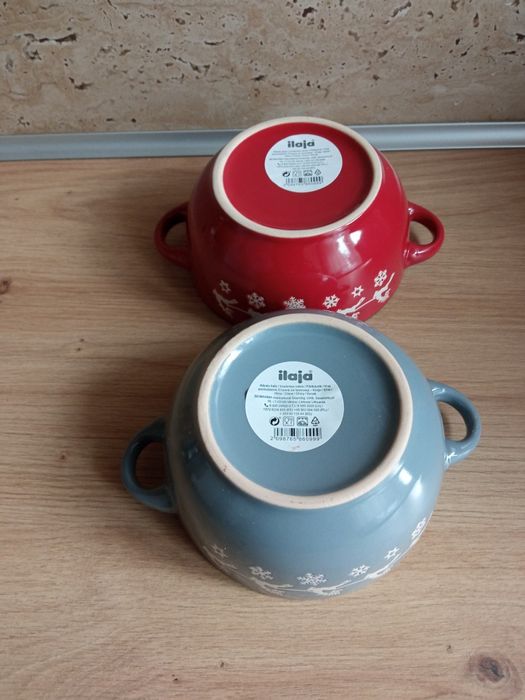 Bulionówki, miseczki świąteczne nowe