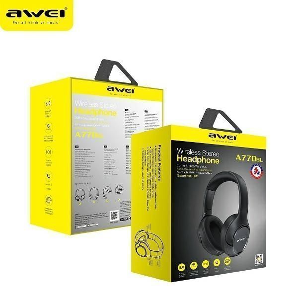 Awei Słuchawki Nauszne Bluetooth A770Bl Czarny/Black