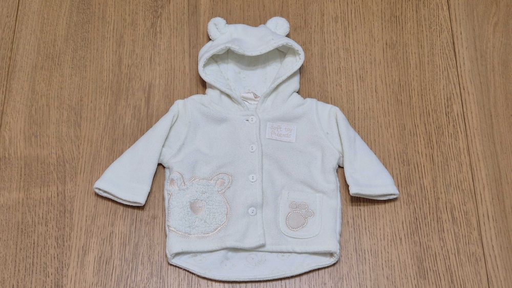038 U bluza gruba kremowa misiu ciepła a la kurtka 56-62
