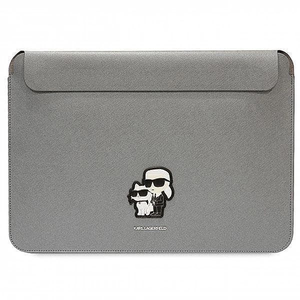 Pokrowiec Karl Lagerfeld Saffiano Karl&Choupette na laptopa 16" - sreb