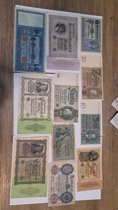 40-E zestaw banknotów Niemieckich