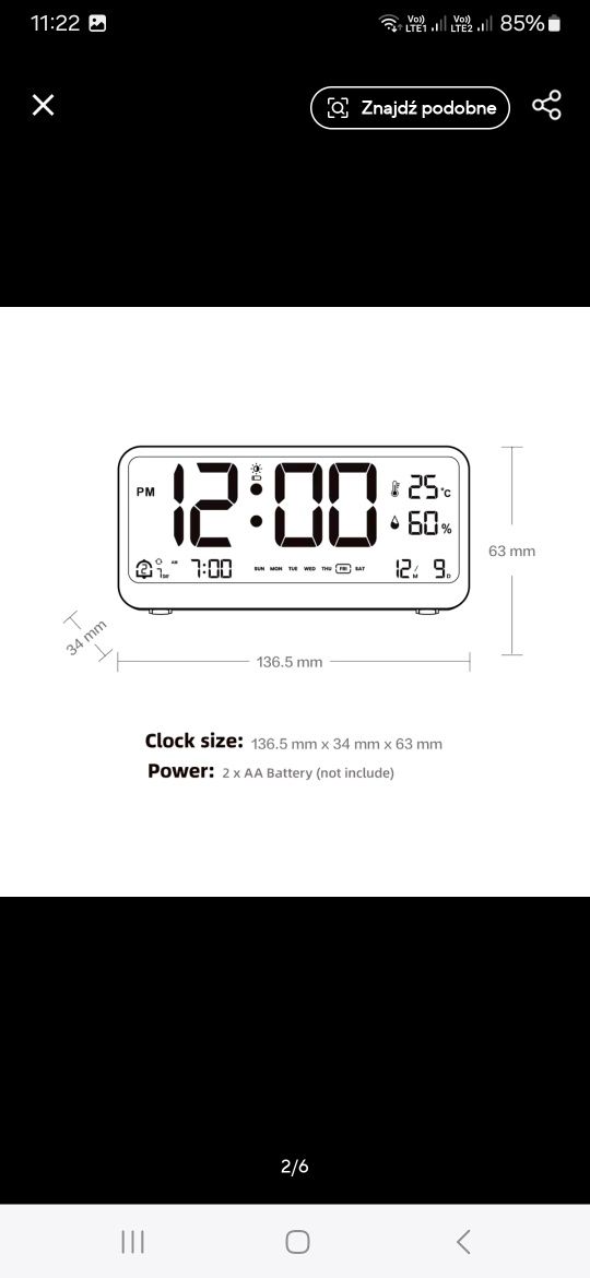 Zegar led budzik Nowy