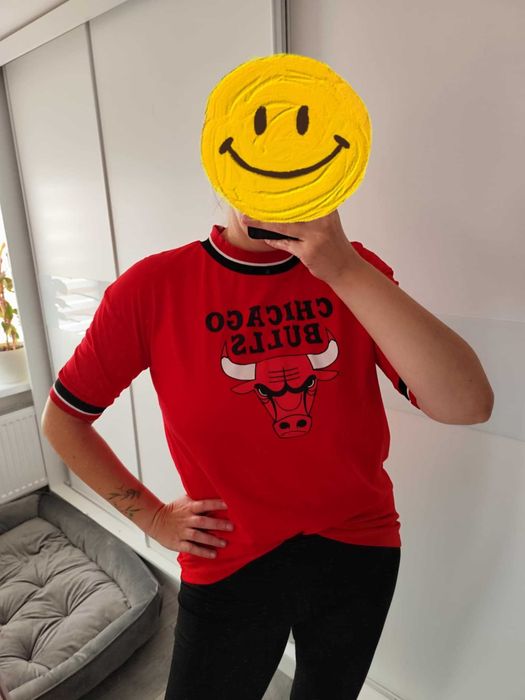 Koszulka z byczkiem czerwona bawełniana roz 42-44