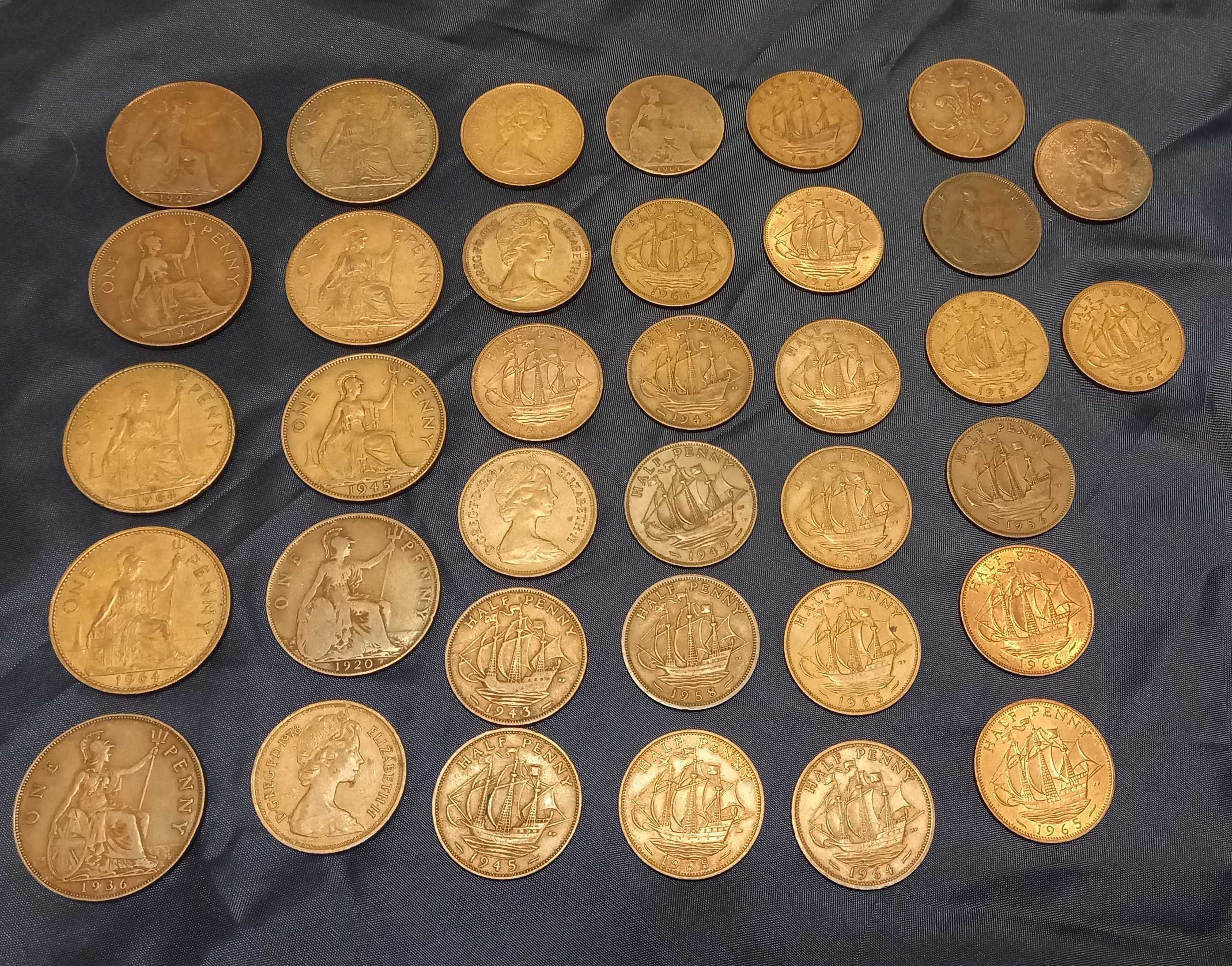 Angielskie monety kolekcjonerskie od 1906 do 1999, 110 szt.