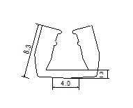 Uszczelka 4 mm, typ 41012, Idealna do LUSTER, SZKIEŁ DRZWI PRZESUWNYCH