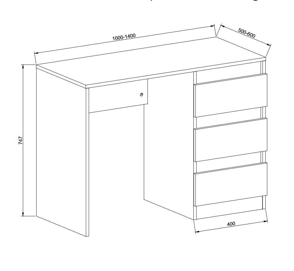 Стіл письмовий Kade 3 шухляди робочий. Вибір розміру та кольору.