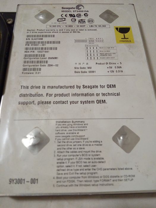 Жёсткий диски HDD к старому ПК