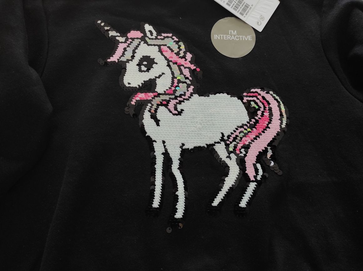 110/116 NOWA H&m bluza cekiny magiczne odwracane unicorn jednorożec