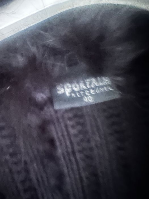 Długi sweter Sportalm futro naturalne roz 40 gruby