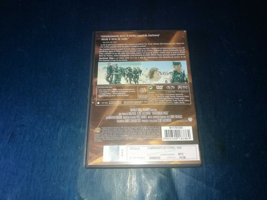 O SARGENTO DE FERRO (CLINT EASTWOOD	DVD (legendagem em Português)