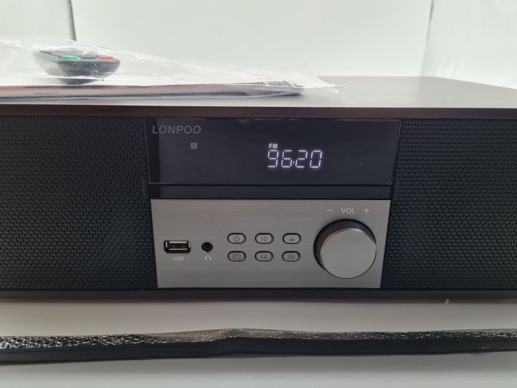 LONPOO LP-816 Kompaktowy zestaw stereo HiFi CD BT FM USB AUX 40W radio