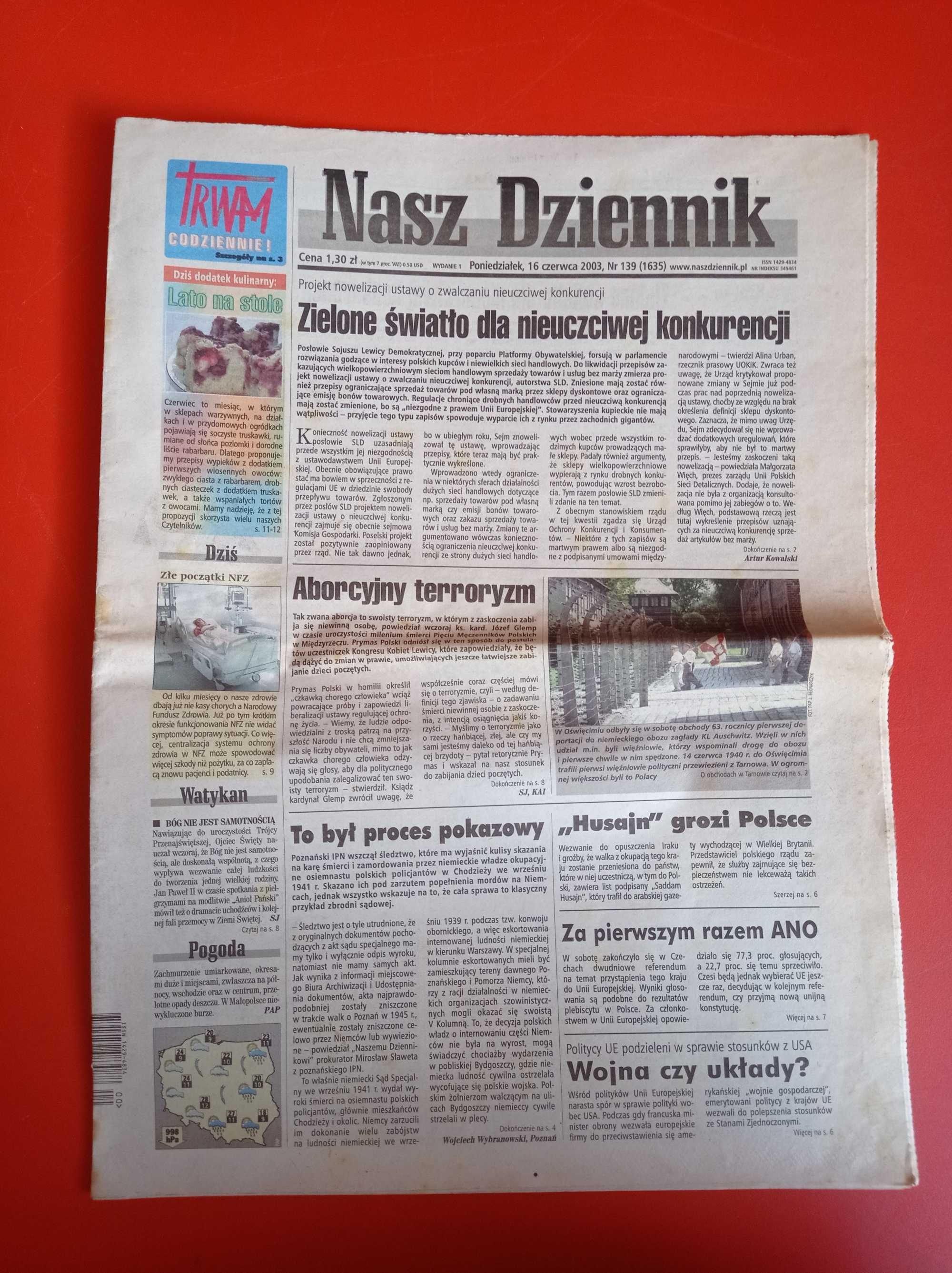 Nasz Dziennik, nr 139/2003, 16 czerwca 2003