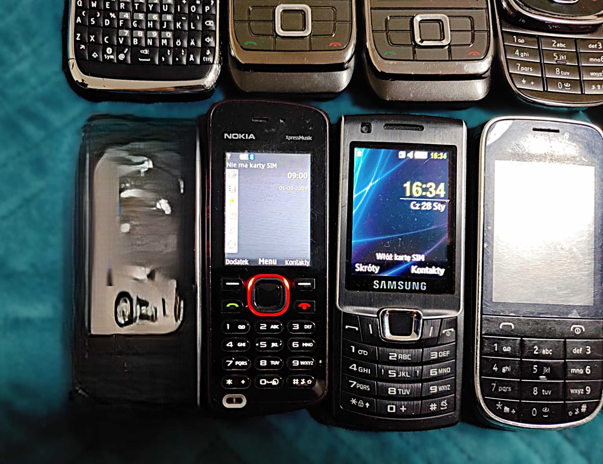 Sprzedam 8 sztuk sprawnych telefonów Nokia i Samsung  z ładowarkami