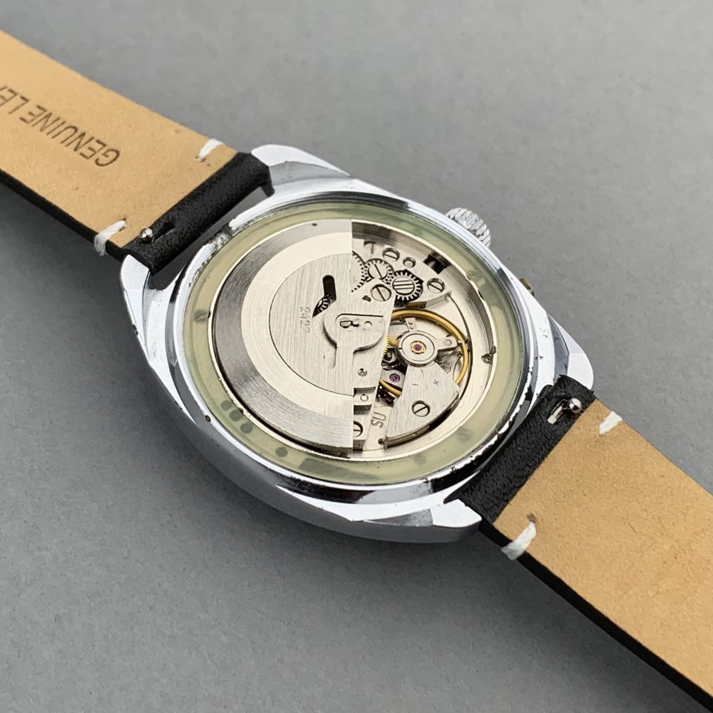 Zegarek vintage Slava – Blue Dial | automat | dzień i data | USSR