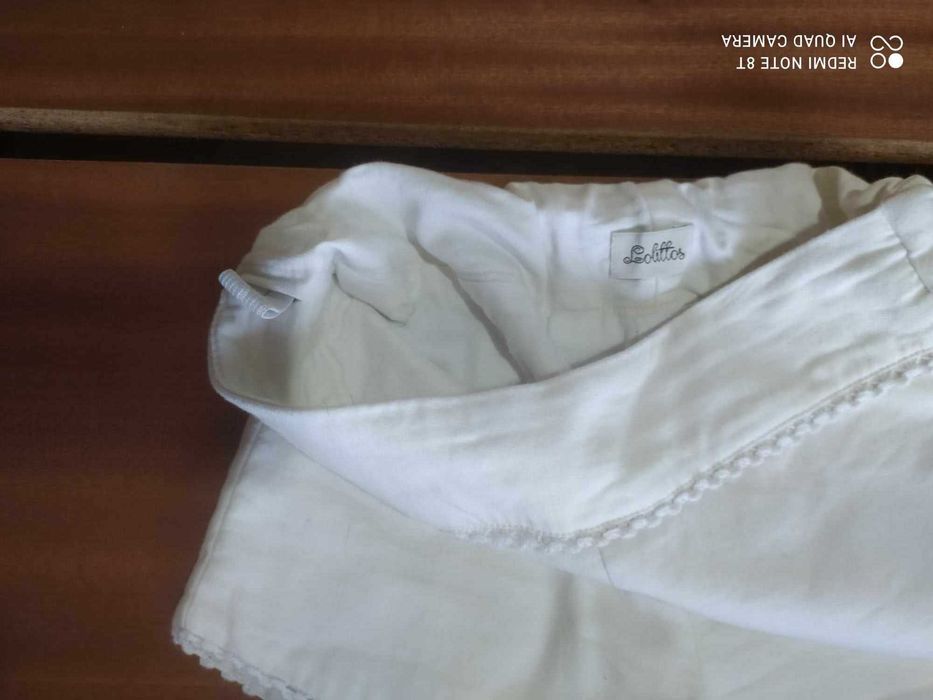 Calção menina branco Lolittos 8 anos