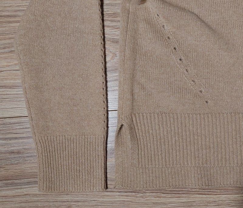 Sweter 100% kaszmir kawa z mlekiem beżowy gruby splot nowy