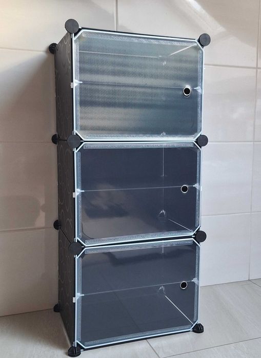 N O W A 2 sztuki Loft lekka modułowa czarna szafka na buty regał półki