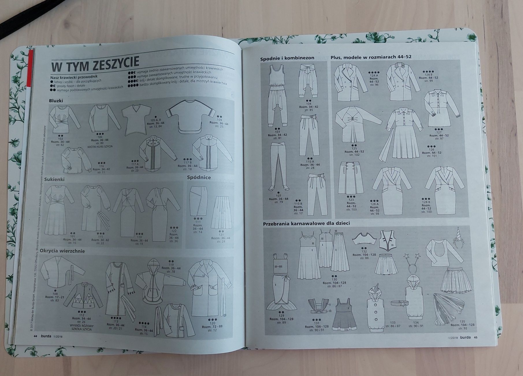 Burda moda & styl magazyn nr 1/2018 szycie wykroje