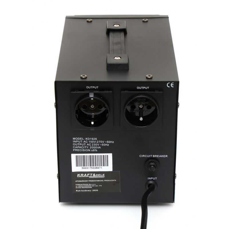 STABILIZATOR NAPIĘCIA agregat automatyczny 2000VA 230V AVR KD1926