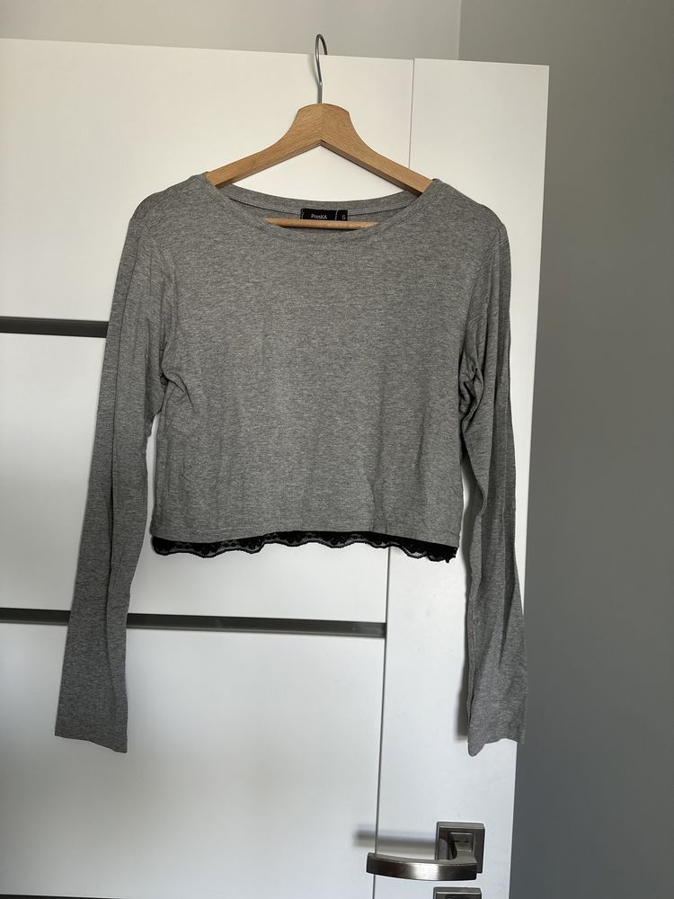 Nowa bluzka z długim rękawem crop top