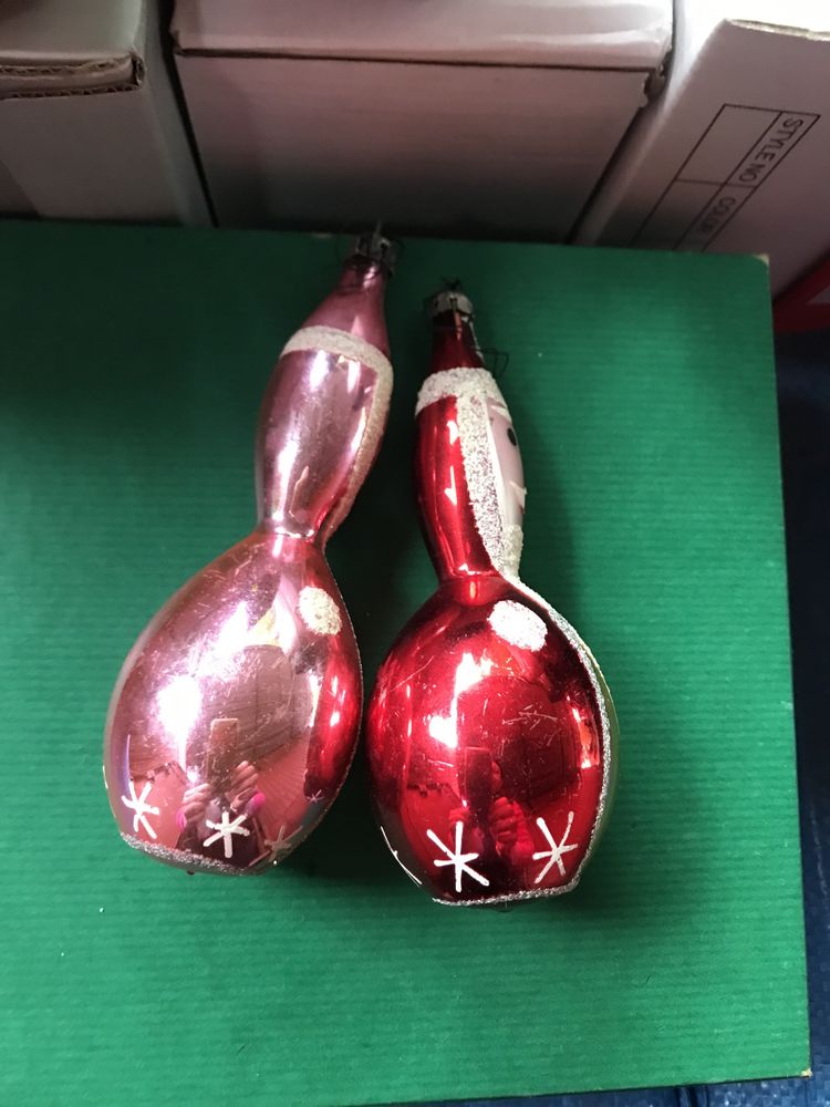 Dwie bombki mikołaje prl