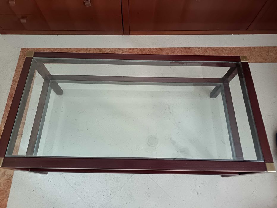 Mesa centro sofá com prateleira vidro marca Cayres