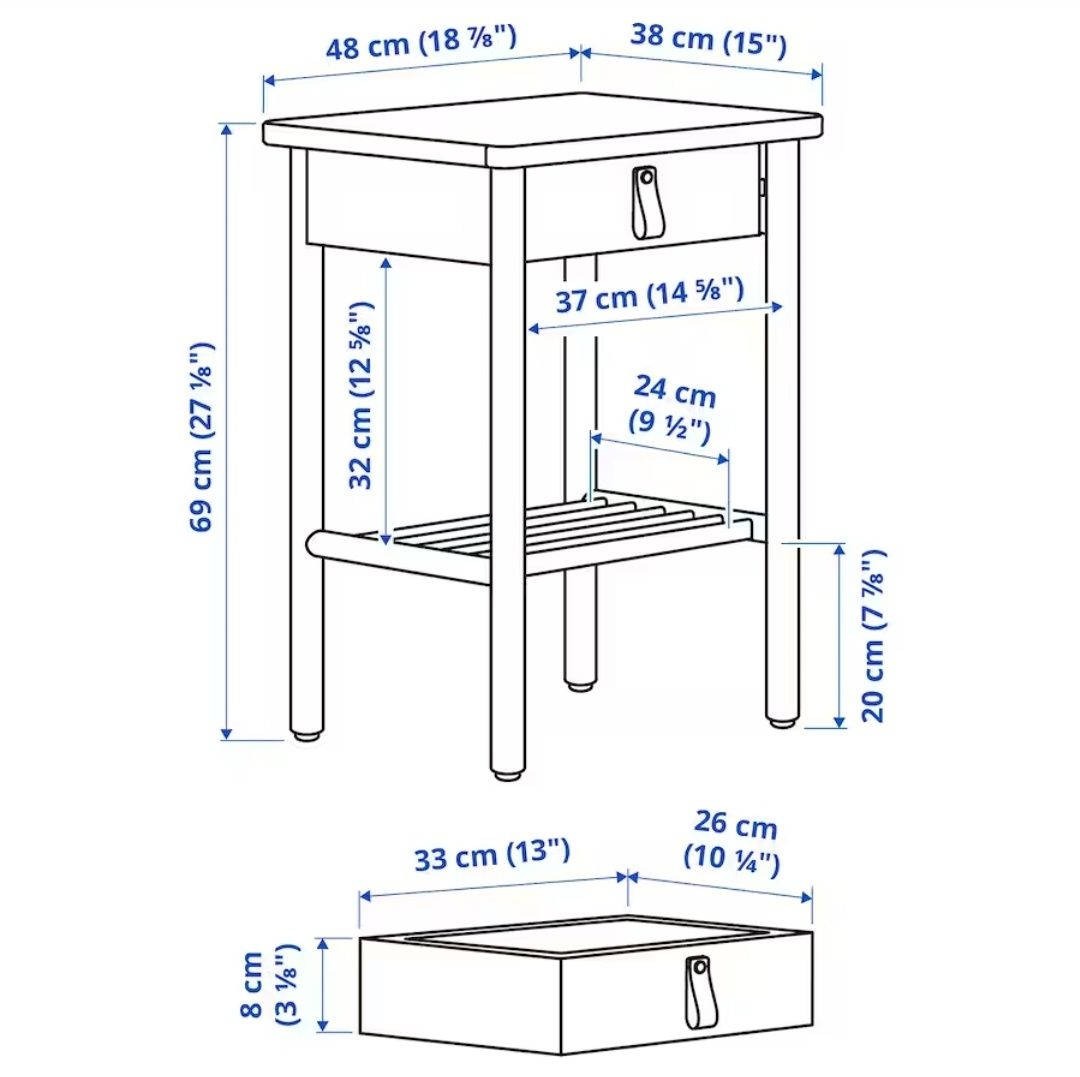 Cama Gjora IKEA + Mesas de cabeceira