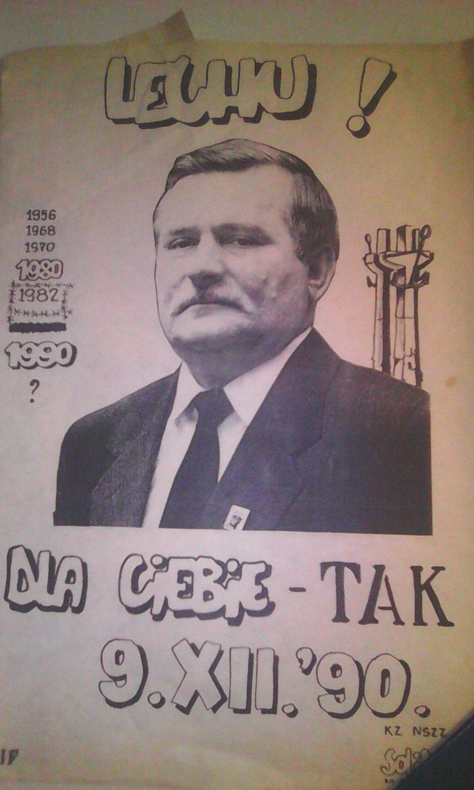 Plakat historia Lech Wałęsa 1990r oryginał