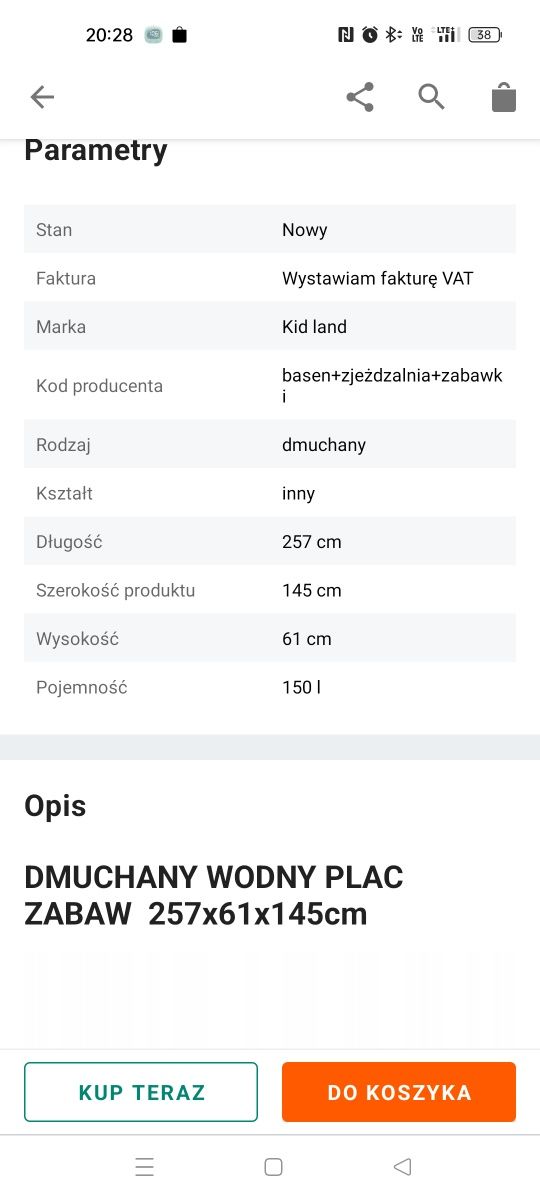 Wodny plac zabaw basen zjeżdżalnia