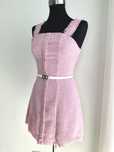Vestido c/brilhos prateados, c/cinto-novo