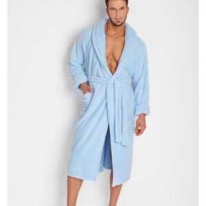 Męska Podomka 130 – Błękit Elegancji i Komfortu w Rozmiarze XL!