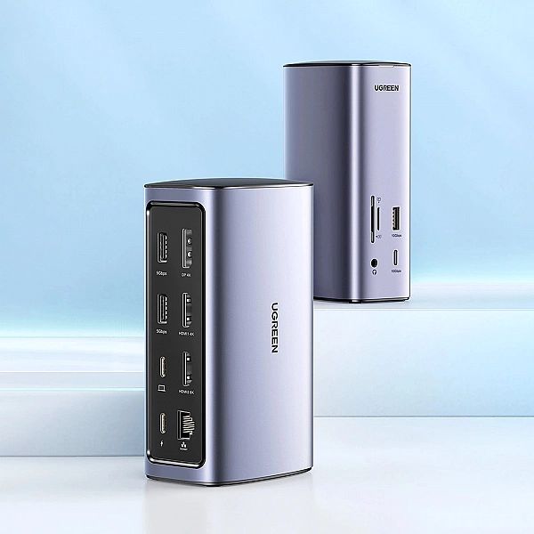 Ugreen wielofunkcyjna stacja dokująca HUB 12w1 USB C USB HDMI DP RJ45