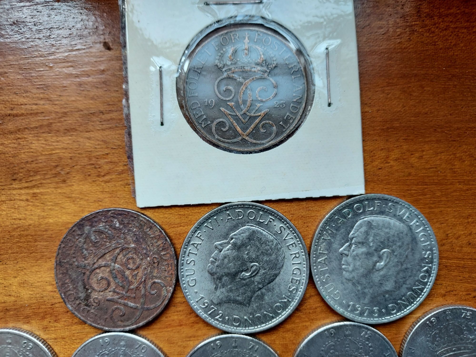 Lote de 10 moedas da Suécia Antiga de 1925 até 1973